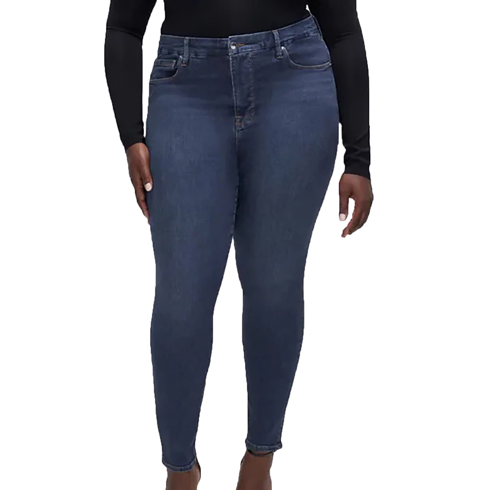 Jalioing Womens Denim Leggings Plus Size Stretchy Slim Button High