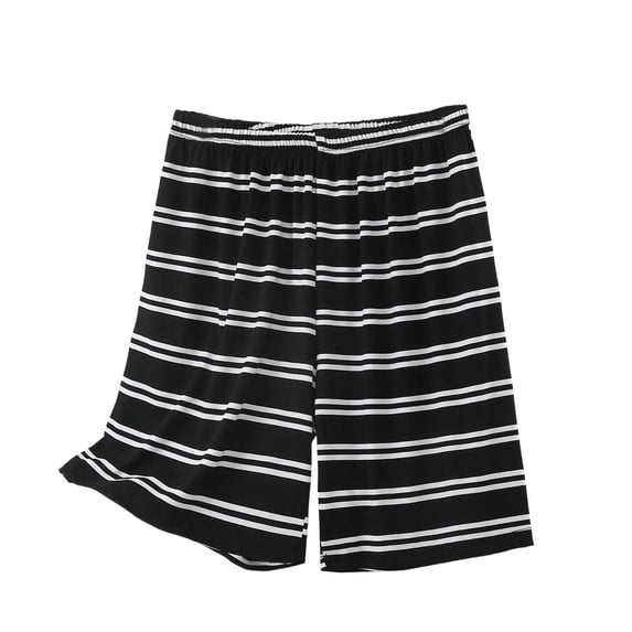 Jalioing Womens Lounge Shorts Loose Comfy Striped Pajama Shorts Casual Basic Elastic Waist Sleep Shorts Loungewear