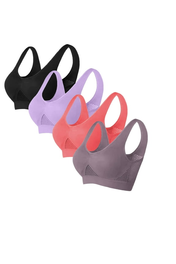 Womens Seamless Sport Bra Plus Size Breathable Supportive Bralettes High Impact Wireless Bras Multipack