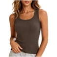 thumbnail image 1 of Jalioing Womens Sleeveless Tank Tops Summer Casual Basic Scoop Neck Tank Shirts Solid Color Fashion Slim Ribbed Tops, 1 of 6