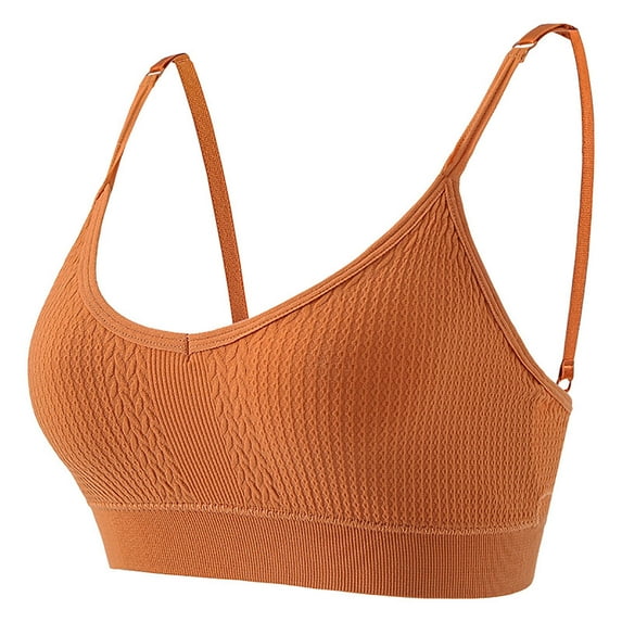 Jalioing Womens Sport Bras Wireless Push Up Supportive Yoga Bras Adjustable Spaghetti Strap Workout Crop Tank Tops
