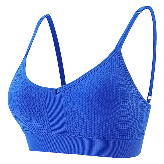Jalioing Womens Sport Bras Wireless Push Up Supportive Yoga Bras Adjustable Spaghetti Strap Workout Crop Tank Tops