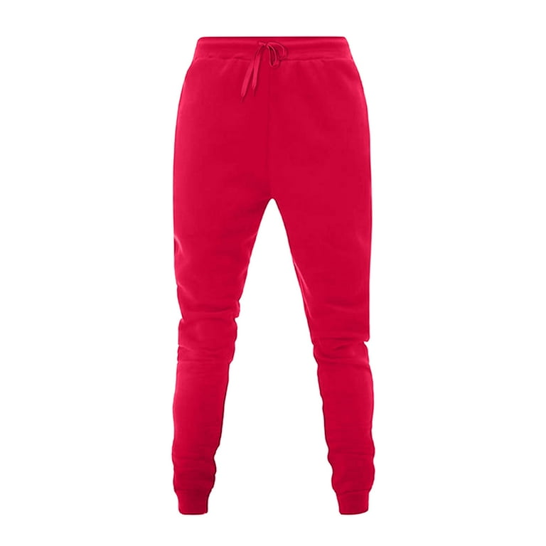 Plain red joggers sale