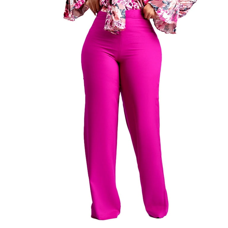 Jalioing Womens Work Pant Stretch Dress Straight Pants Solid