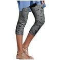 thumbnail image 1 of Jalioing Womens Yoga Capri Leggings Elastic Rise Drawstring Capris Fashion Printed Casual Tight Pant (Small, Gray), 1 of 4