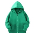 thumbnail image 1 of Jalioing Zip Up Hoodies for Kids Casual Solid Long Sleeve Cotton Sweatshirts Boys Girls Fashion Jacket with Pocket, 1 of 5
