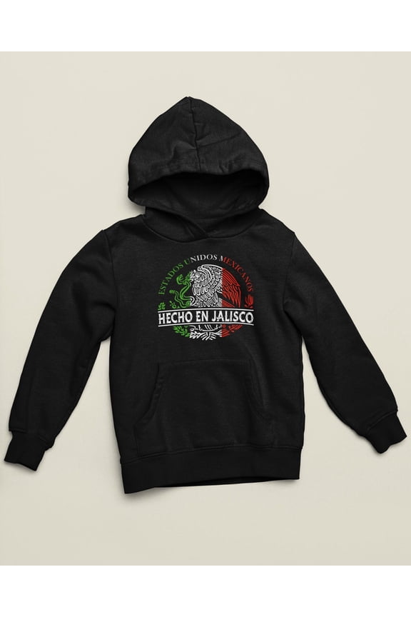 Jalisco Hoodie Sweatshirt For Christmas Gift from Son Aguila Mexican Eagle Hispanic Boyfriend Hecho en Mexico Flag Latino Fathers Puro Cholo