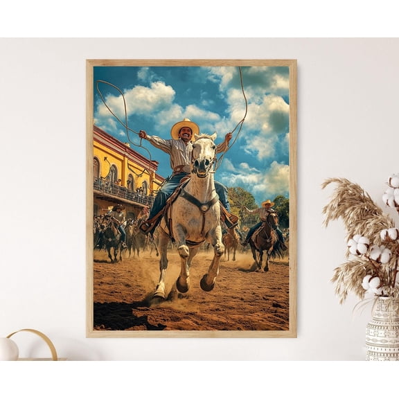 Jalisco Rodeo Art Charros And Traditional Rope Tricks Poster , Poster Print Only