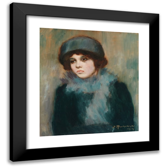 Jalmari Ruokokoski 15x16 Black Modern Framed Museum Art Print Titled - Woman (1914)