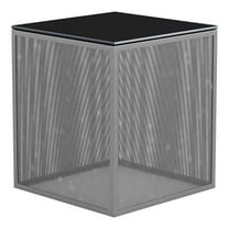 Furniture of America Kelforia Contemporary Glass Top Side Table