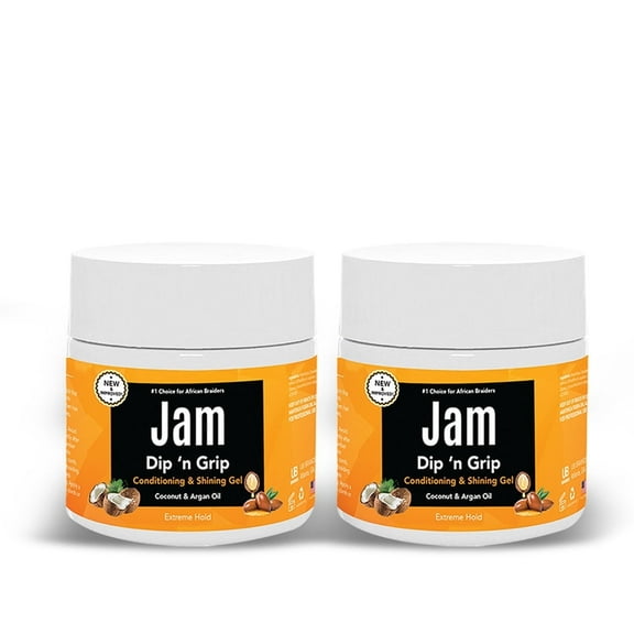 Jam Dip N Grip Coconut & Argan Oil Shining Gel Pack of 2 (6oz)