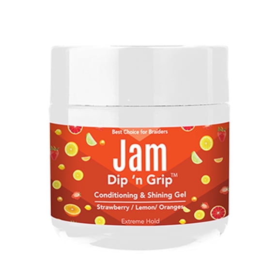 Jam Dip n Grip Hair Conditioning Gel - Extreme Hold, High Shine, Tames Frizz for All Hair Types (4oz)