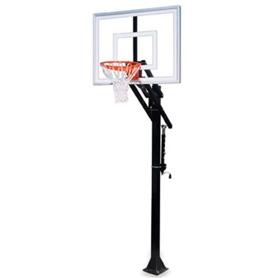 Jam II-BP Steel-Acrylic In Ground Adjustable Basketball System, Grey