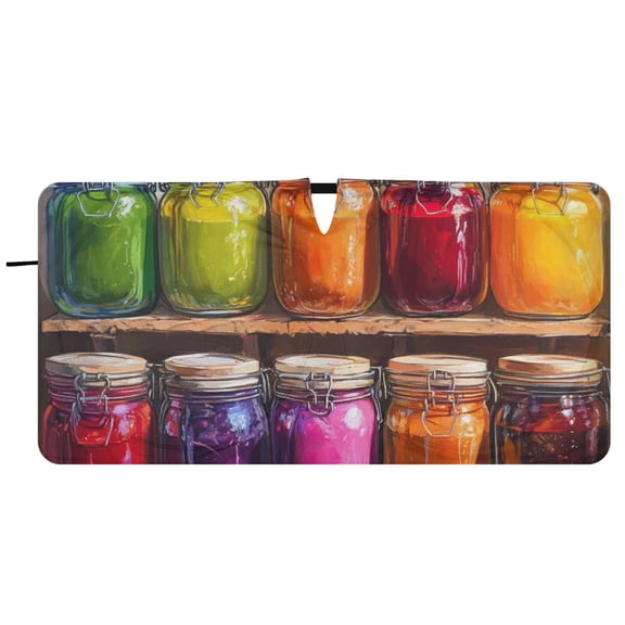 Jam Jars Car Windshield Sun Shade Foldable Front Window Shades Cover Sun Visor Shield Block