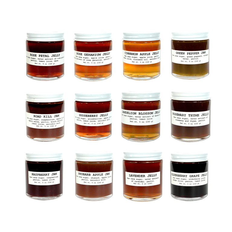 Jam & Jelly Gift Set - Assorted Unusual Gourmet Jams & Jellies 12