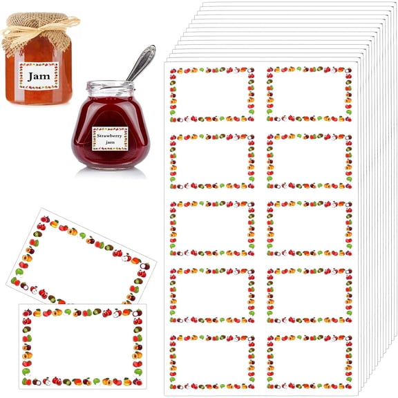 Jam Labels For Jars, 200 Pcs Self Adhesive Waterproof Jam Jar Labels Easy Peel Off, Writable Food Label Stickers For Jars, Bottles, Preserves, Chutney, Kitchen Containers (Sheet 5.12in8.66in)