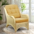 thumbnail image 1 of Jam Lounge ArmChair ECO Natural Rattan Wicker Handmade w/Light Brown Cushions, Natural, 1 of 5