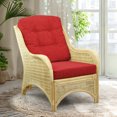 thumbnail image 1 of Jam Lounge ArmChair ECO Natural Rattan Wicker Handmade w/Red Cushions, Natural, 1 of 5