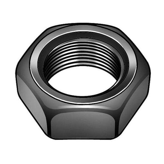 Jam Nut, 1-3/8"-12, Carbon Steel, Not Graded, Black Oxide, 13/16 in Ht, 5 PK