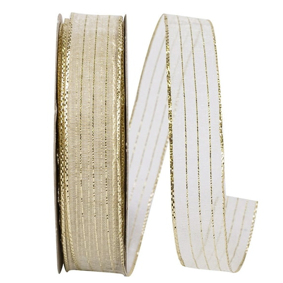 Jam Paper All Occasion Multi-Color Nylon Metallic Organza Corsage Ribbon, 900" X 0.62"