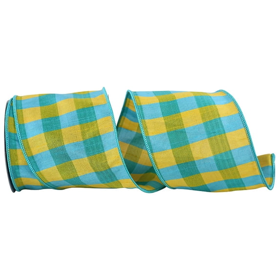 Jam Paper Plaid All Occasion Multi-Color Polyester Ribbon, 360" X 4"
