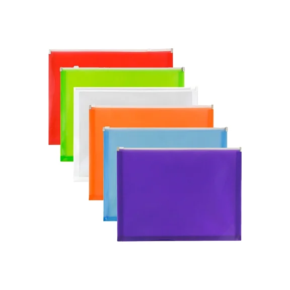 Jam Paper Plastic Expansion Envelopes W/Zip Closure Letter Booklet 9.75X13