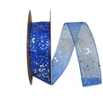 thumbnail image 1 of Jam Paper Sheer Glitter Ribbon, 5/8 In X 25 Yards, 2/Pack, Royal, 1 of 1