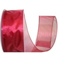 thumbnail image 1 of Jam Paper Sheer Wired Ribbon, 2.5 In X 50 Yards, 2/Pack, Rose Red, 1 of 1