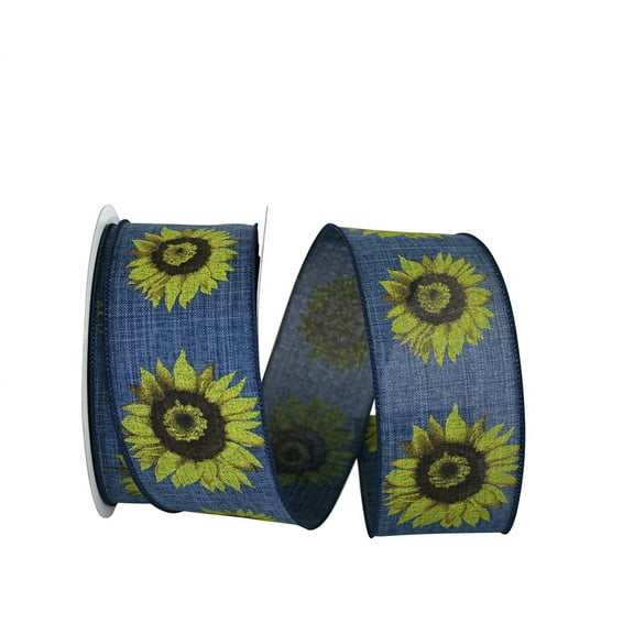 Jam Paper Spring Sunflower All Occasion Multi-Color Polyester Ribbon, 720" X 2.5"