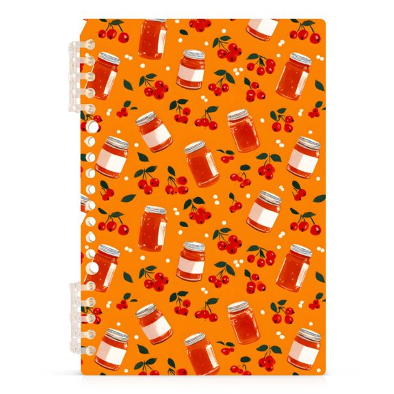 Jam Pattern A5 Notebook Refillable 60 Sheets Detachable Ring Binder PP Cover Journal