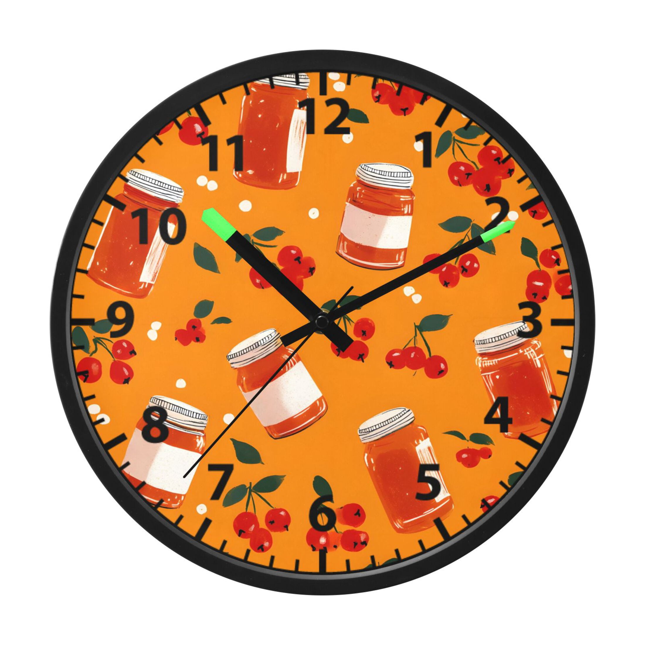 Jam Pattern Wall Clock 12 Inch Voice Activated Night Light Silent Non ...