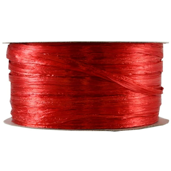Jam Raffia Ribbon, 60 Feet, Imperial Red, 1/Pack
