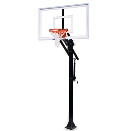 Jam Select-BP Steel-Acrylic In Ground Adjustable Basketball System, Black