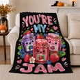 thumbnail image 1 of You'Re My Jam Whimsical Jam Jar Illustration, Playful Food Art Scene, Warm Flannel Blanket for Living Room and Reading Nook, Art Lovers Friendship Gift, Playful Home Decor, 1 of 9
