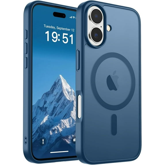 Thomo Strong Magnetic For IPhone 13 Case & IPhone 14 Case [ Compatible With Magsafe] [10FT Drop Resistant] Matte Skin Feeling Back, Aluminum Alloy Keys Phone Case IPhone 13/14, Black