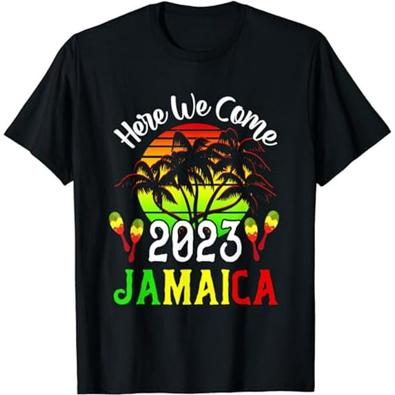 Jamaica 2023 Here We Come Jamaican Family Vacation Trip T-Shirt