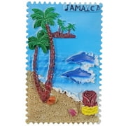 Jamaica 3D Fridge Magnet Souvenir Gift,Resin Handmade Jamaica Refrigerator Magnet Home Decoration Collection