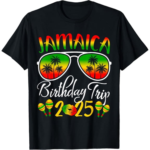 Jamaica Birthday Trip 2025 Funny Family MatchingT-Shirt100% cotton