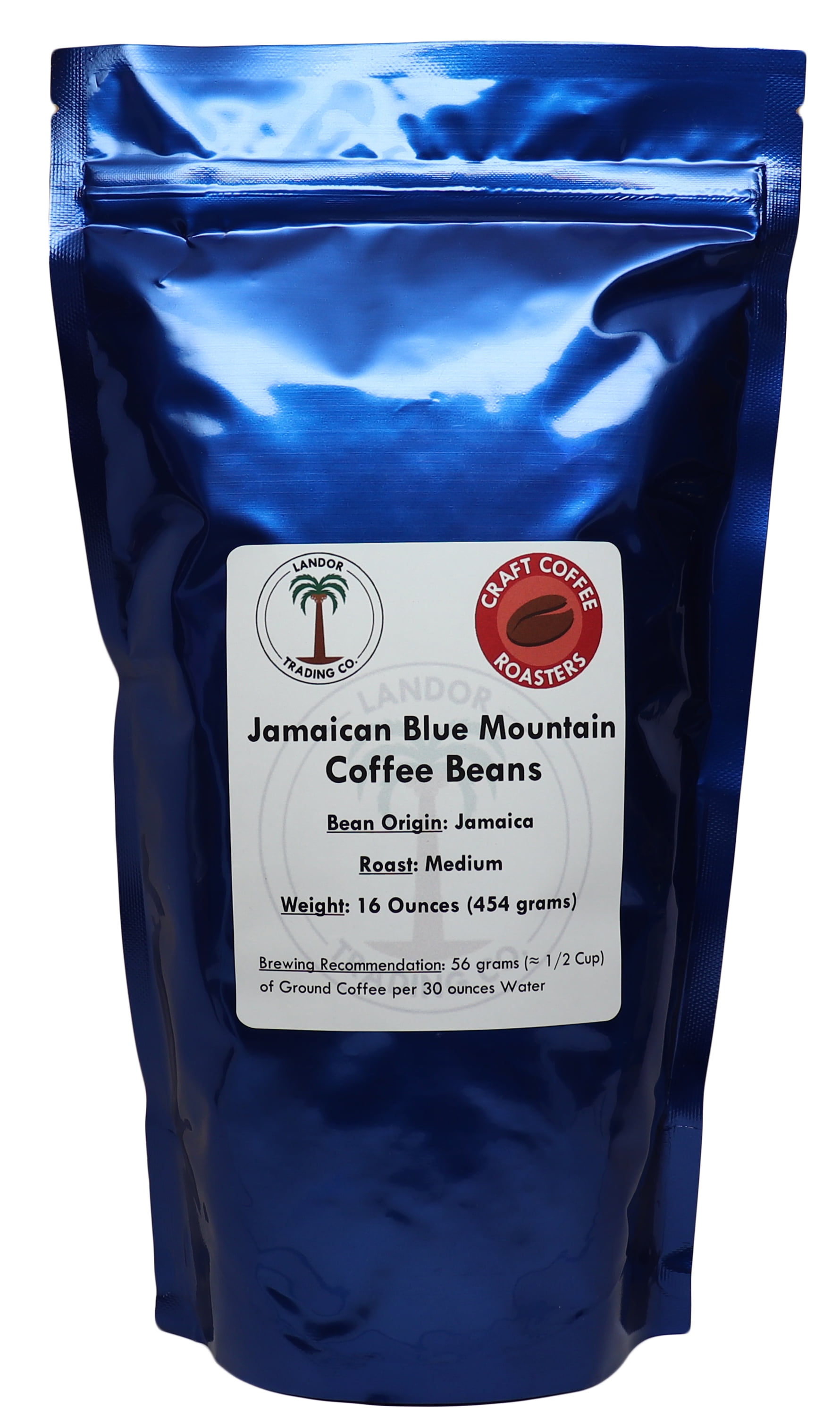 Jamaica Blue Mountain Whole Bean Coffee, Medium Roast, 1 Lb