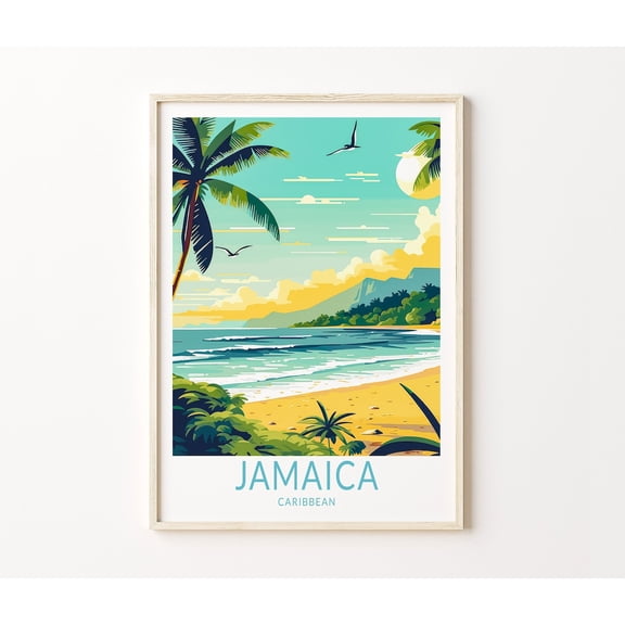 Jamaica Caribbean Island Wall Art, Unframed Paper Poster 8x10in