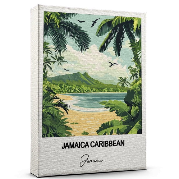Jamaica Caribbean Travel Decorative Art Canvas Jamaica Canvas Colorful Travel Wall Decor for Any Room Makes a Thoughtful Gift