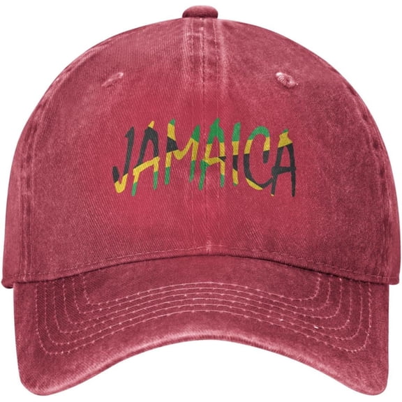 Jamaica Distressed Adjustable Washed Denim Mens Dad Trucker Hat Baseball Ball Cap for Men