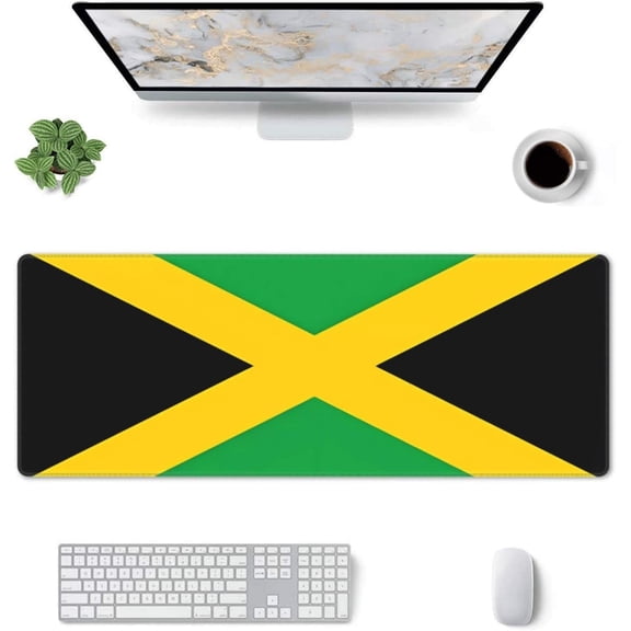 Jamaica Flag 31.5x11.8 inch Extra Large Gaming Mouse pad, Extended Anti-Slip Rubber pad, Suitable for Keyboard, Suitable for Gaming Office