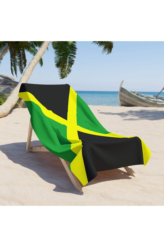 Jamaica Flag Beach Towel | Quality  Long Lasting - 2 Sizes | Jamaican Pride