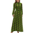 thumbnail image 1 of Jamaica Flag Dress Green Yellow Stripes Vintage Maxi Dress Casual Boho Beach Long Dresses High Waist Graphic Vestidos, 1 of 5