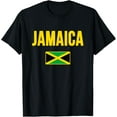 thumbnail image 1 of Jamaica Flag Graphic Yellow Green Black Pride T-ShirtPure cotton short-sleeved shirts for both men and women, 1 of 6