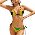 thumbnail image 1 of Jamaica Flag Green Micro Bikini Swimsuit Sport Fan Swimwear Push Up Bikinis Set Ladies Fantasy Bathing Suit Biquini, 1 of 5