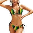 thumbnail image 1 of Jamaica Flag Green Micro Bikini Swimsuit Sport Fan Swimwear Push Up Bikinis Set Ladies Fantasy Bathing Suit Biquini, 1 of 5