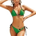 thumbnail image 1 of Jamaica Flag Green Micro Bikini Swimsuit Sport Fan Swimwear Push Up Bikinis Set Ladies Fantasy Bathing Suit Biquini, 1 of 5