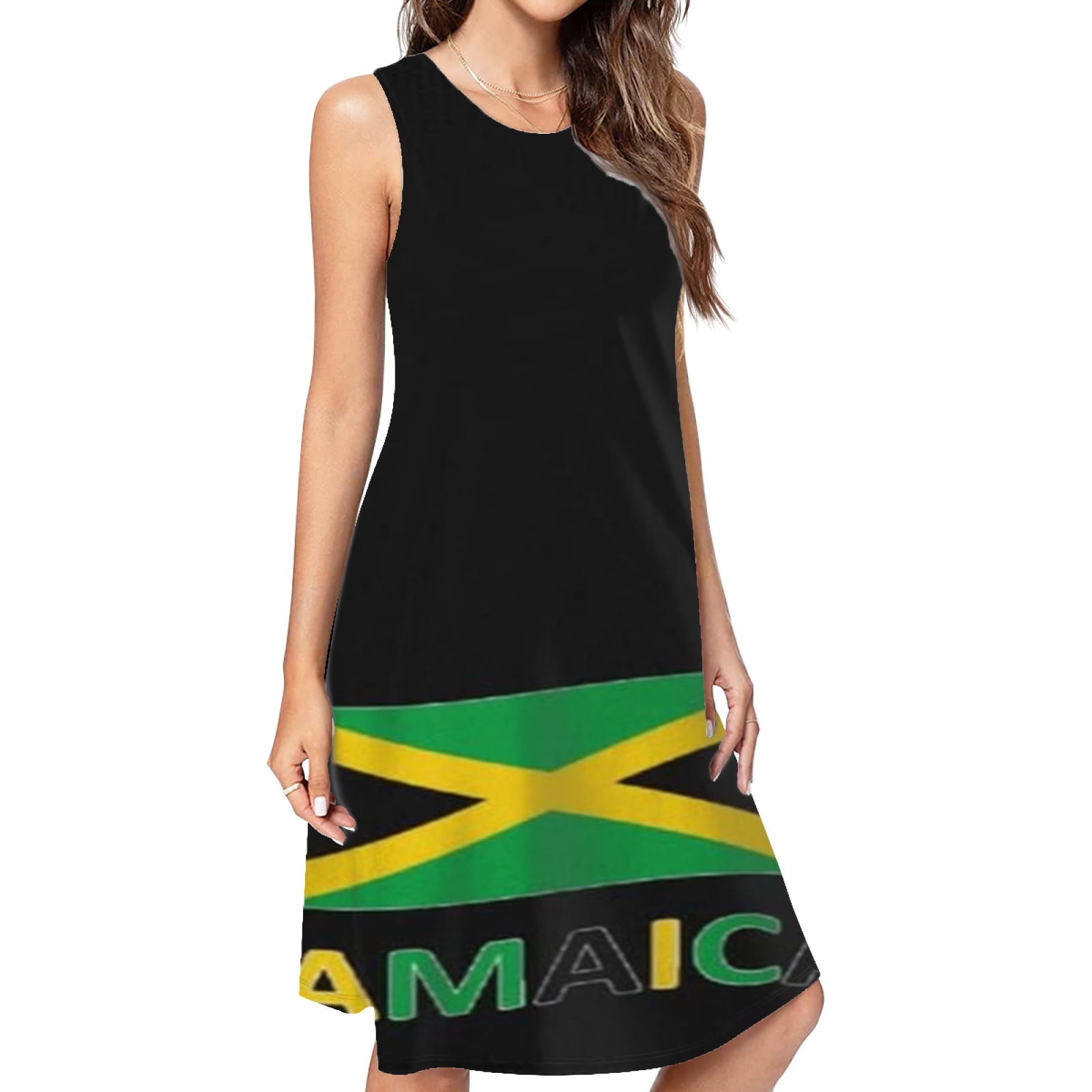Made in Jamaica Print Sun Dress Yin Yang main image 0